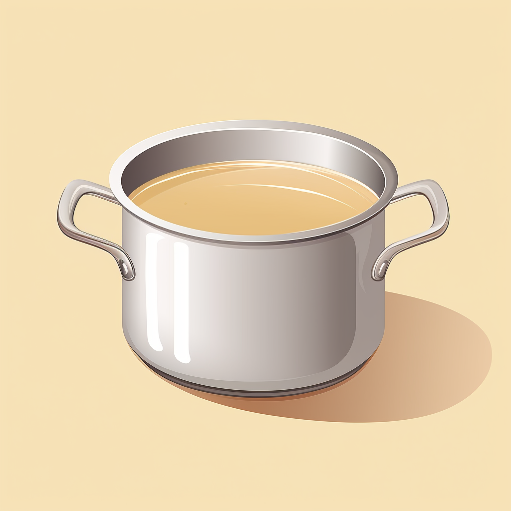 vector image of hot soup in stainless steel