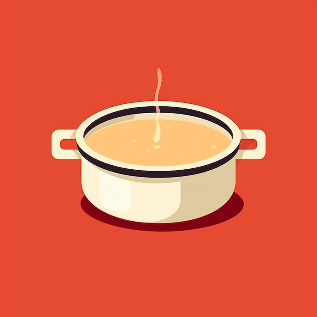 vector image of a hot bowl of soup